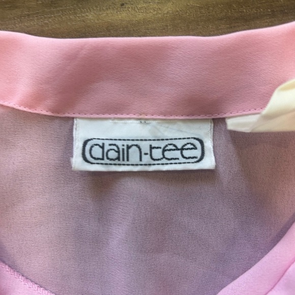Dain-Tee Pink Embroided Sheer Blouse - Picture 3 of 4